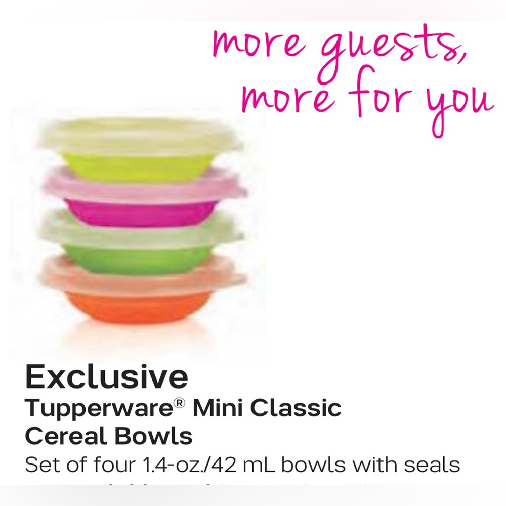 Tupperware Mini Classic Cereal Bowls 4pc Set